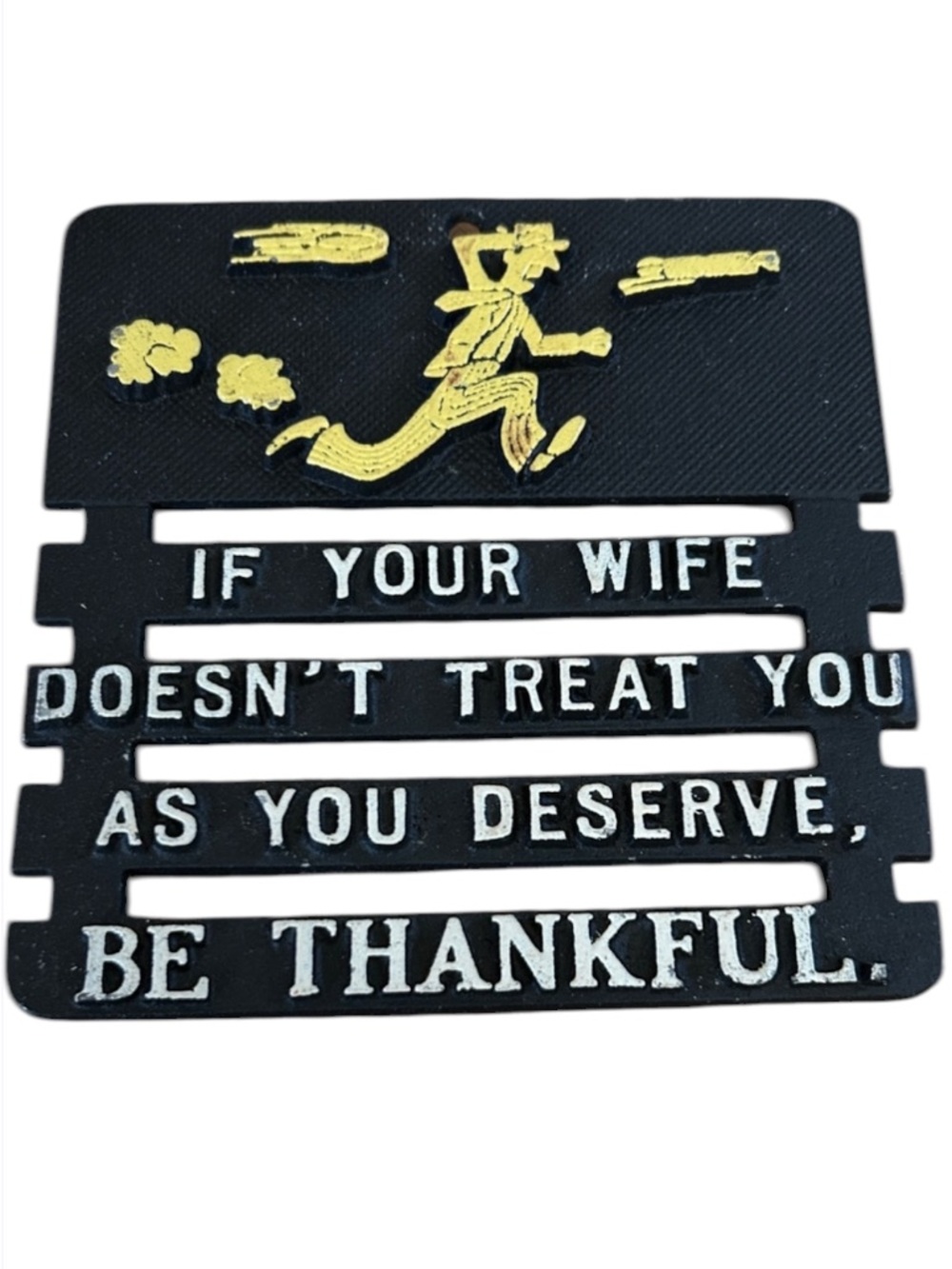 Vintage Cast Iron Motto Trivet Wall Plaque